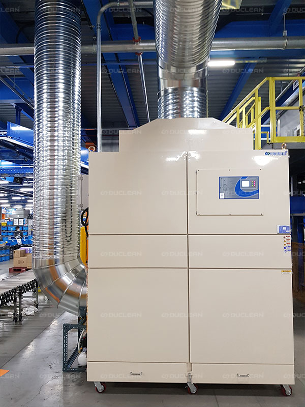 물류라인에 설치된 듀크린 집진기 AP-300