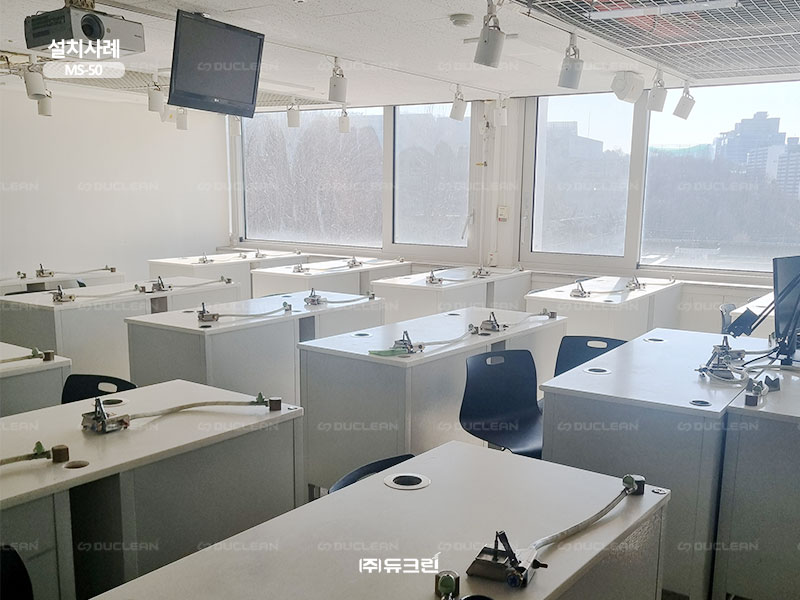 대학교 실습실 내 설치된 집진기